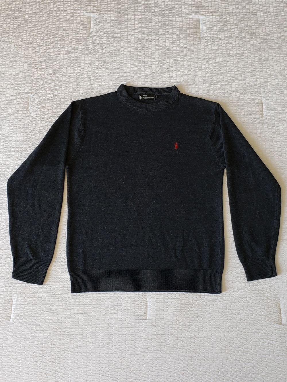 POLO RALPH LAUREN Women's Cashmere Long-Sleeved Crewneck Sweater (XL) Dark Gray